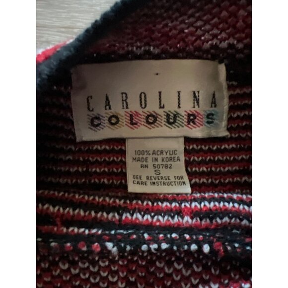 Vintage Carolina Colours Ugly Christmas Sweater S Festive Pattern F3 - Picture 2 of 5